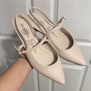 Serra Elegant Cream Slingback Flats